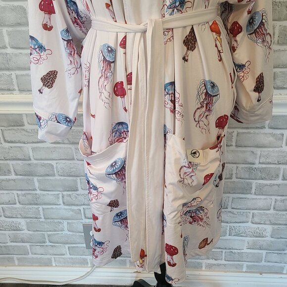 Plover Unisex Luxury Robe Jellyfish Mushroom Psychajellic Print OS Beach Cover - Picture 4 of 9